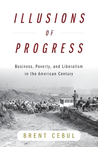 Book cover: "Illusions of Progress" with a historical photo of a crowd.