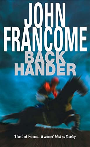 Book cover featuring a blurry jockey on a horse against a dark blue background.