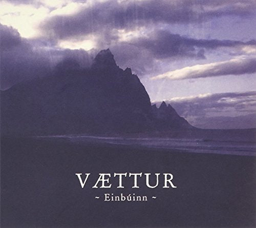CD cover: dark mountains under cloudy sky with album title "Vaettur".