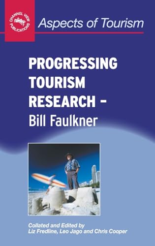 Book cover: “Progressing Tourism Research” by Bill Faulkner, with beach scene.