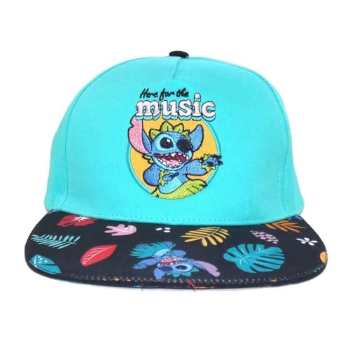 Disney Lilo And Stitch - Here For The Music (Snapback Cap) (Unisex Blue Snapback Cap) One Size