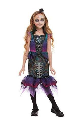 Smiffys 51077S Dark Mermaid Costume, Girls, Purple, S - Age 4-6 years