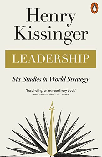 Book cover for Leadership: Six Studies in World Strategy by Henry Kissinger with compass graphic.