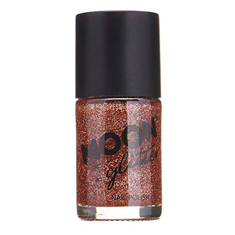 Holographic Glitter Nail Polish by Moon Glitter - Rose Gold - Sparkle and Shine Nail Varnish - 14ml