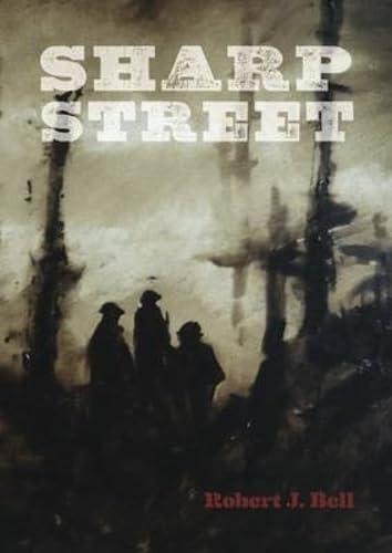 Book cover: "Sharp Street" with silhouetted figures and distressed texture.