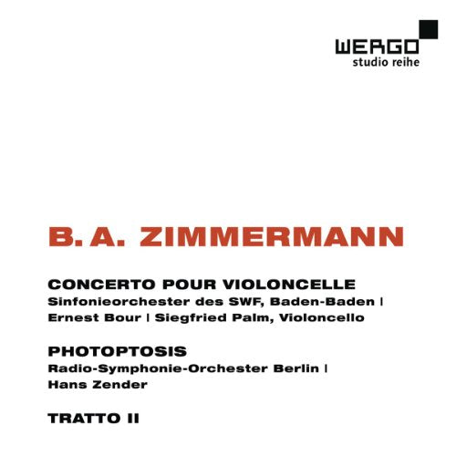 Palm/bour/zender - Zimmermann: Cello Concerto, Photoptosis, Tratto II [CD]