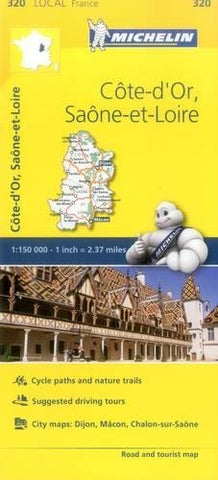 Cote-d'Or, Saone-et-Loire - Michelin Local Map 320: Map (Michelin Local Maps, 320)