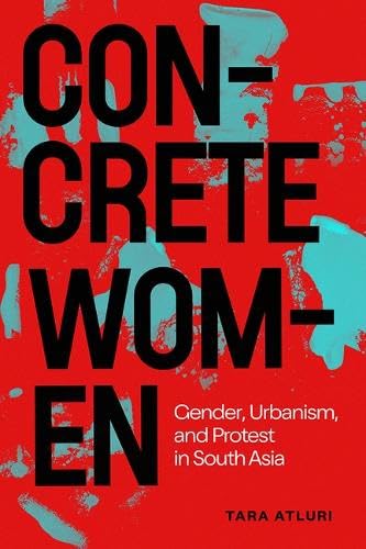 Book cover: "Concrete Women" with bold text on red and blue background.