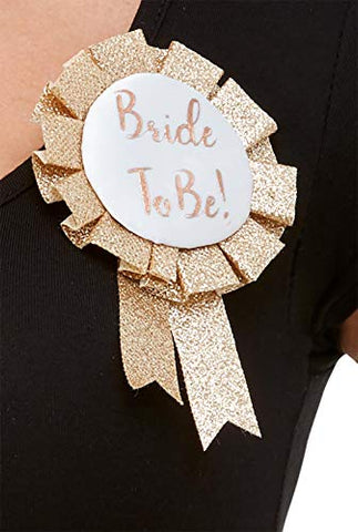 Smiffys 61014 Bride to Be Rosette, Women, Rose Gold