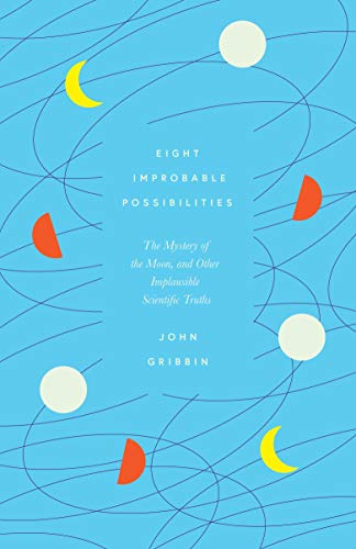 Blue book cover with abstract moons and red shapes, title text centered.