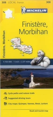 Finistere, Morbihan - Michelin Local Map 308: Map (Michelin Local Maps, 308)