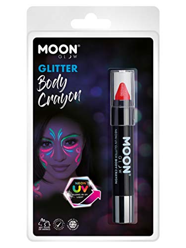 Moon Glow - Neon UV Glitter Body Crayons Red