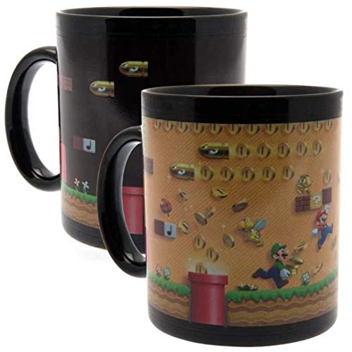 Pyramid International Super Mario Heat Change Mug in Presentation Gift Box (Gold Coin Rush Design) 11oz Ceramic Mug - Official Merchandise