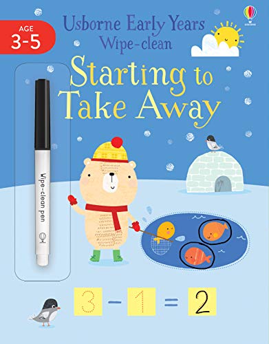 Wipe-clean early years math book with a polar bear and pen.