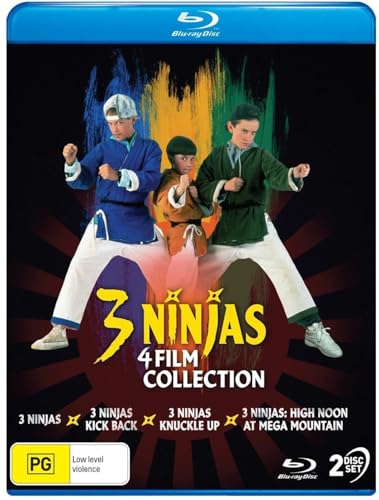 3 Ninjas" Blu-ray cover featuring three young boys in ninja outfits.