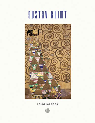 Book cover featuring Klimt’s “The Kiss” coloring book design.