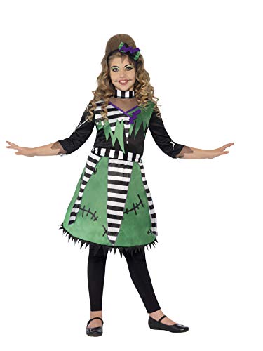 Smiffys Children's Frankie Girl Costume, Dress & Headband, Size: S, Colour: Green and Black, 44291