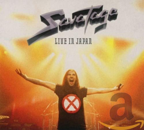 Savatage "Live In Japan" CD cover with a performer onstage.