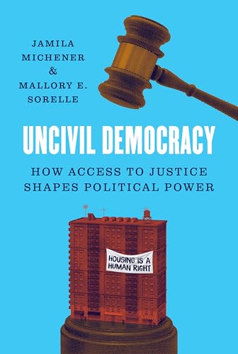 Book cover: gavel above text and building with “Housing is a Human Right” sign.