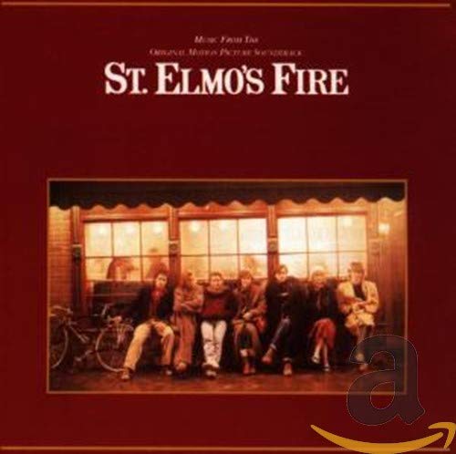 CD cover for “St. Elmo’s Fire” soundtrack, featuring a group seated outdoors.