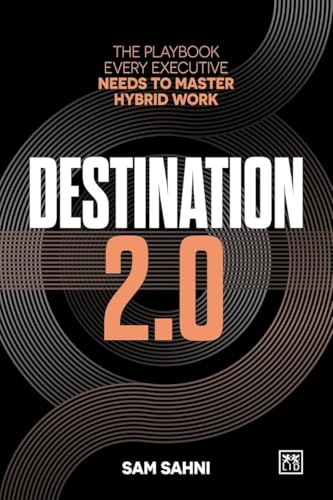 Book cover with bold title "Destination 2.0" and abstract orange design.