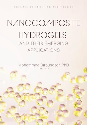 Book cover: "Nanocomposite Hydrogels," with blurred droplet background.
