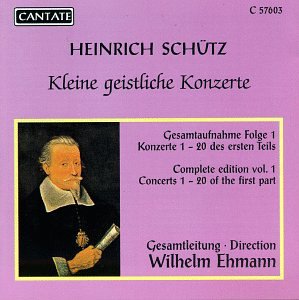 CD cover for Heinrich Schütz’s “Kleine geistliche Konzerte” with portrait.