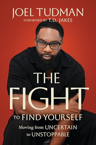 Book cover featuring author Joel Tudman in a black shirt, red background.