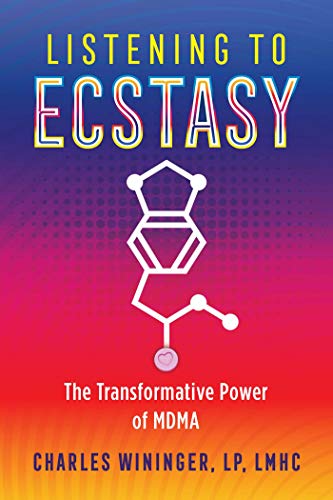 Book cover: "Listening to Ecstasy" with MDMA molecule illustration.