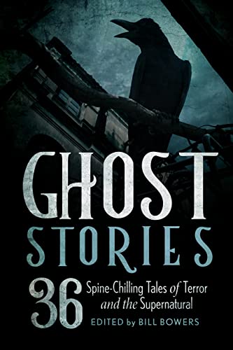 Book cover with the title "Ghost Stories" and a raven perched on a branch.