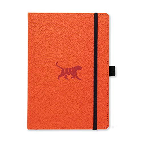 Dingbats Medium A5 Plus Wildlife Dot Grid Hardcover Notebook - Orange Tiger