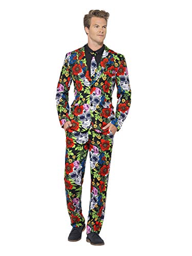 Smiffys Day of the Dead Suit, Multicolor, L - Size 42"-44"