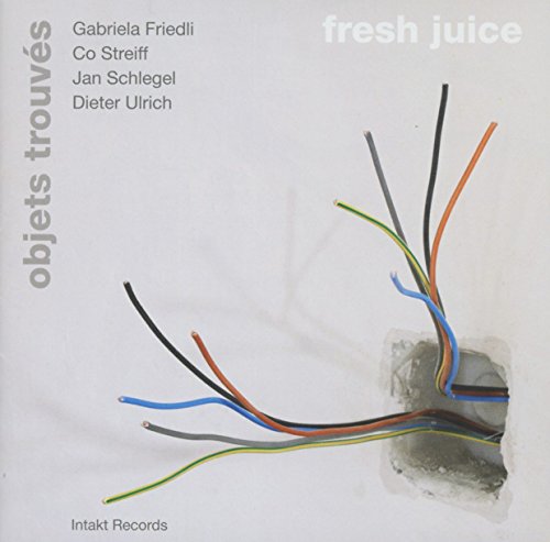 CD cover for "Fresh Juice" featuring colorful electrical wires emerging from a wall.