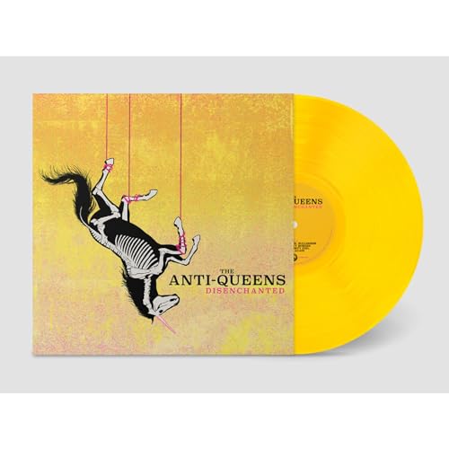 Yellow vinyl record with skeletal horse imagery on the album cover.