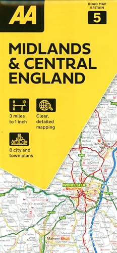 AA Road Map Midlands & Central England : 5