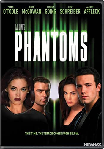 Phantoms" DVD cover featuring actors Peter O'Toole, Rose McGowan, and Ben Affleck.