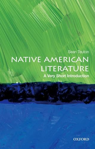 Book cover: "Native American Literature" with green and blue abstract art.