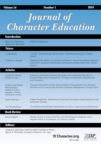 Journal of Character Education Vol 14 Issue 1