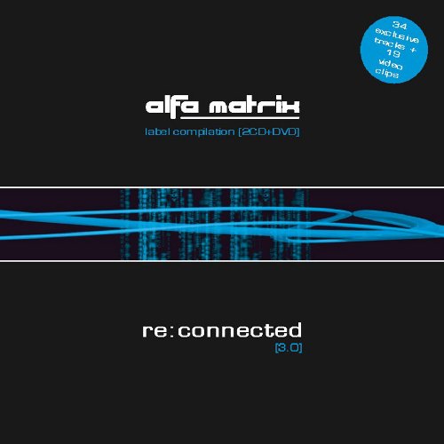 Alfa Matrix Reconnected Vol.3 CD cover with blue digital wave design.