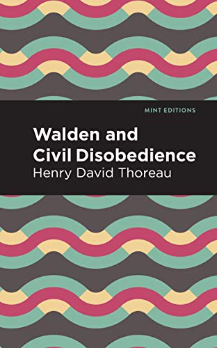 Book cover: “Walden and Civil Disobedience” by Henry David Thoreau, wavy pattern.