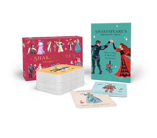 Shakespeare memory game box with cards depicting characters in costume.