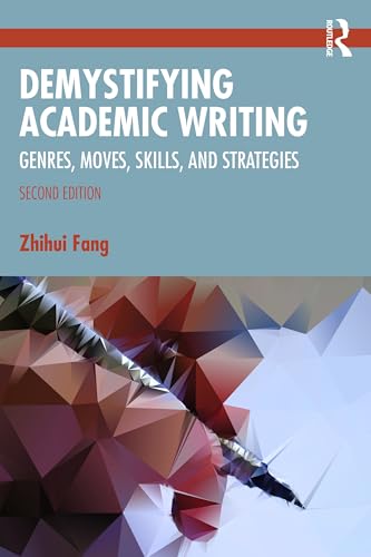 Book cover: “Demystifying Academic Writing” second edition, abstract geometric design.