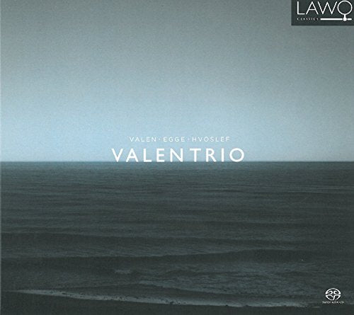 CD cover for Valen Trio with a blurred seascape background.