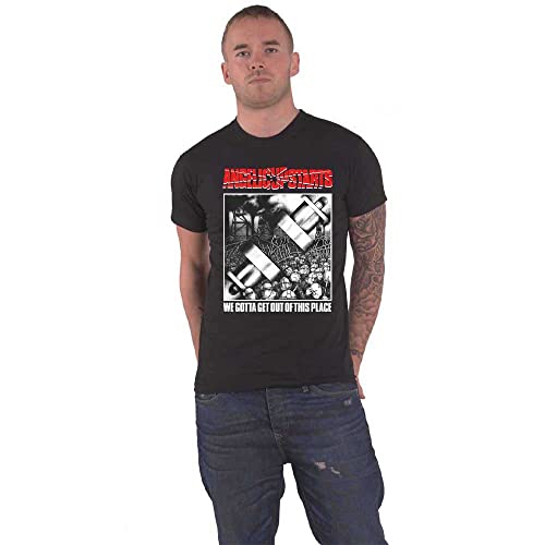 Angelic Upstarts T Shirt We Gotta Get Out of This Place Official Mens Black M