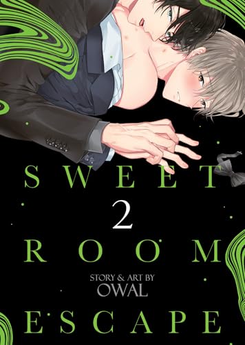 Manga cover: two men in a close embrace, with green spiral accents.