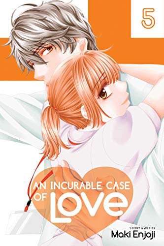 Manga cover: two characters embrace, with orange and white background.