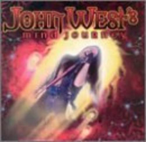 CD cover for Leslie West’s “Mind Journey” with a fiery, blurred image.