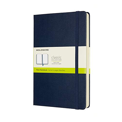 Moleskine - Classic Notebook Expanded, Plain Notebook, Hard Cover And Elastic Closure, Size Large 13 X 21 Cm, Colour Sapphire Blue, 400 Pages