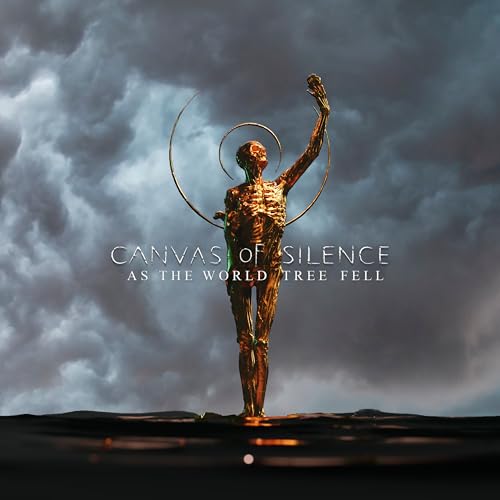 CD cover: bronze figure reaching toward a circular halo in stormy skies.