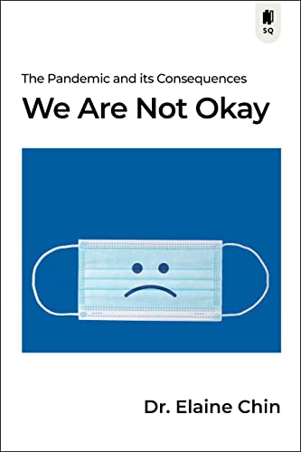 Book cover: “We Are Not Okay” with a sad face mask illustration.